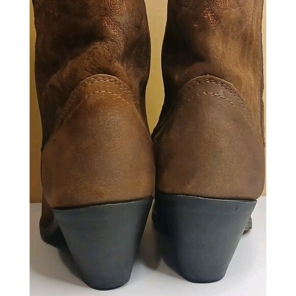 Laredo Women's Sz 7.5 Brown Sueded Leather Cowgirl Western Boots 2.5" Heel EUC - Picture 9 of 16